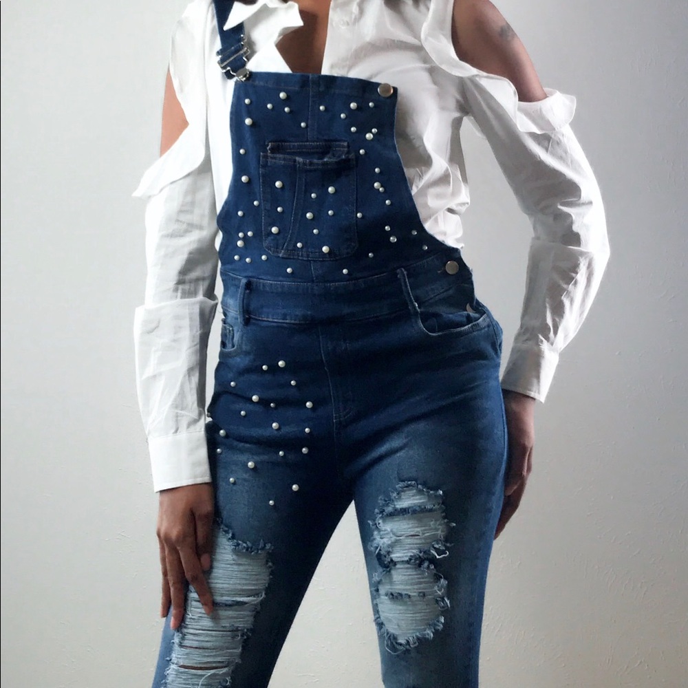 Denim & Pearl Jumpsuit(Firm)